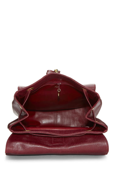 Chanel,  Burgundy Caviar Backpack Medium, Burgundy