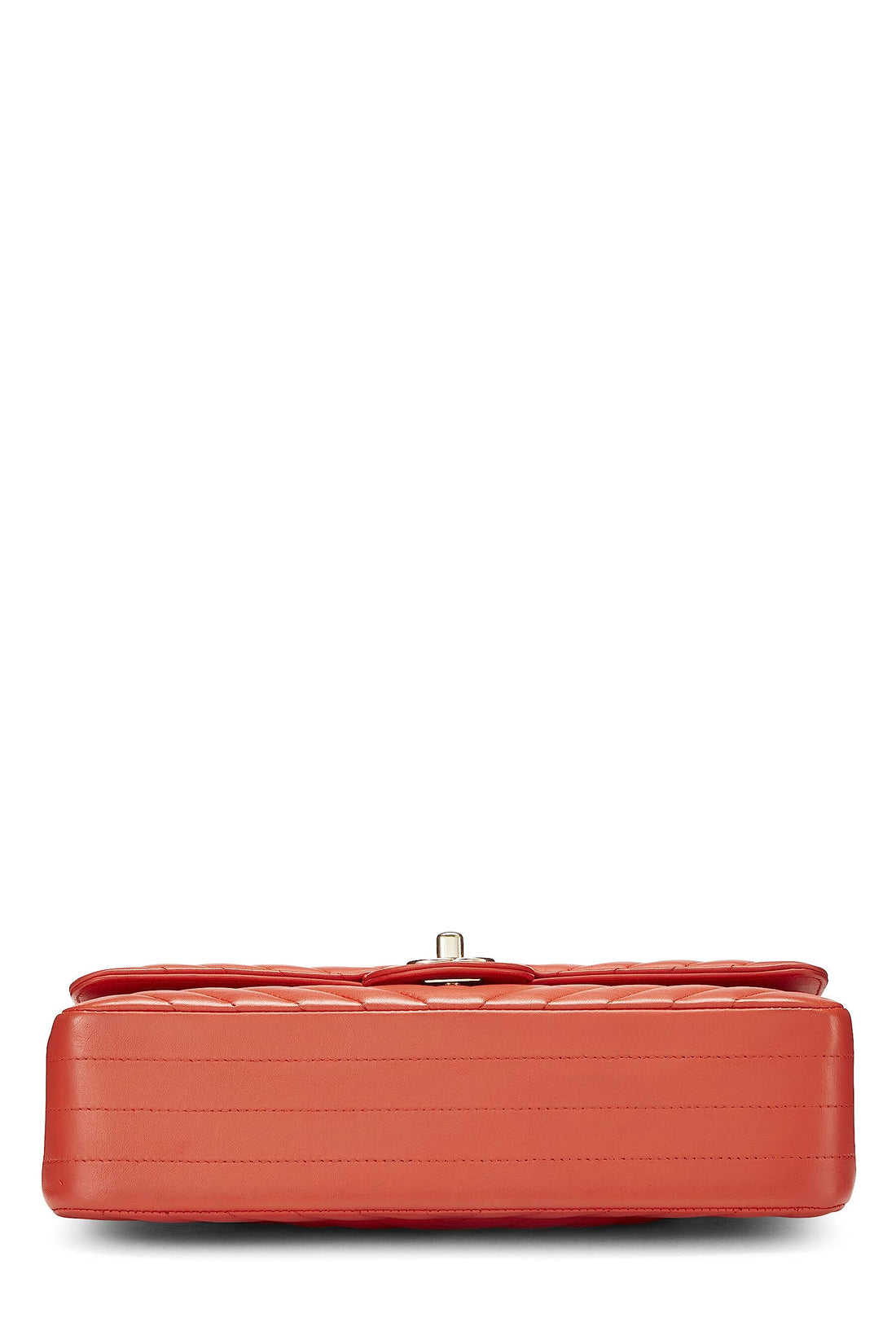 Chanel,  Orange Chevron Lambskin Classic Double Flap Medium, Black