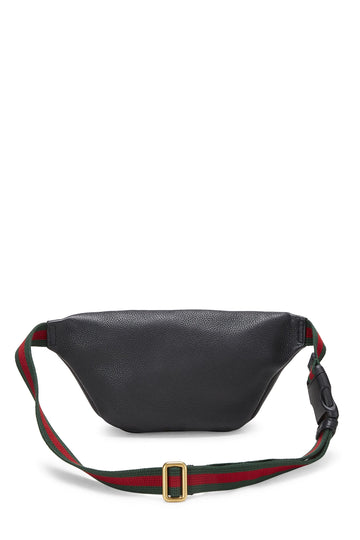 Gucci,  Black Leather Logo Web Belt Bag Small, Black