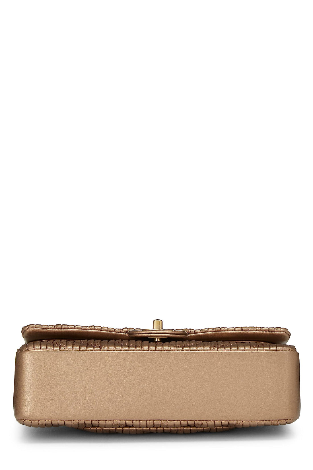 Chanel,  Gold Chevron Pleated Lambskin Classic Double Flap Medium, Gold