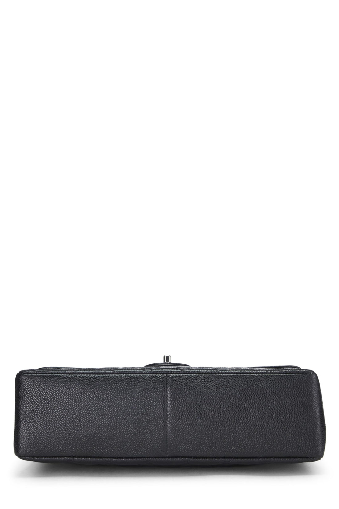 Chanel,  Black Quilted Caviar Half Flap Jumbo, Black