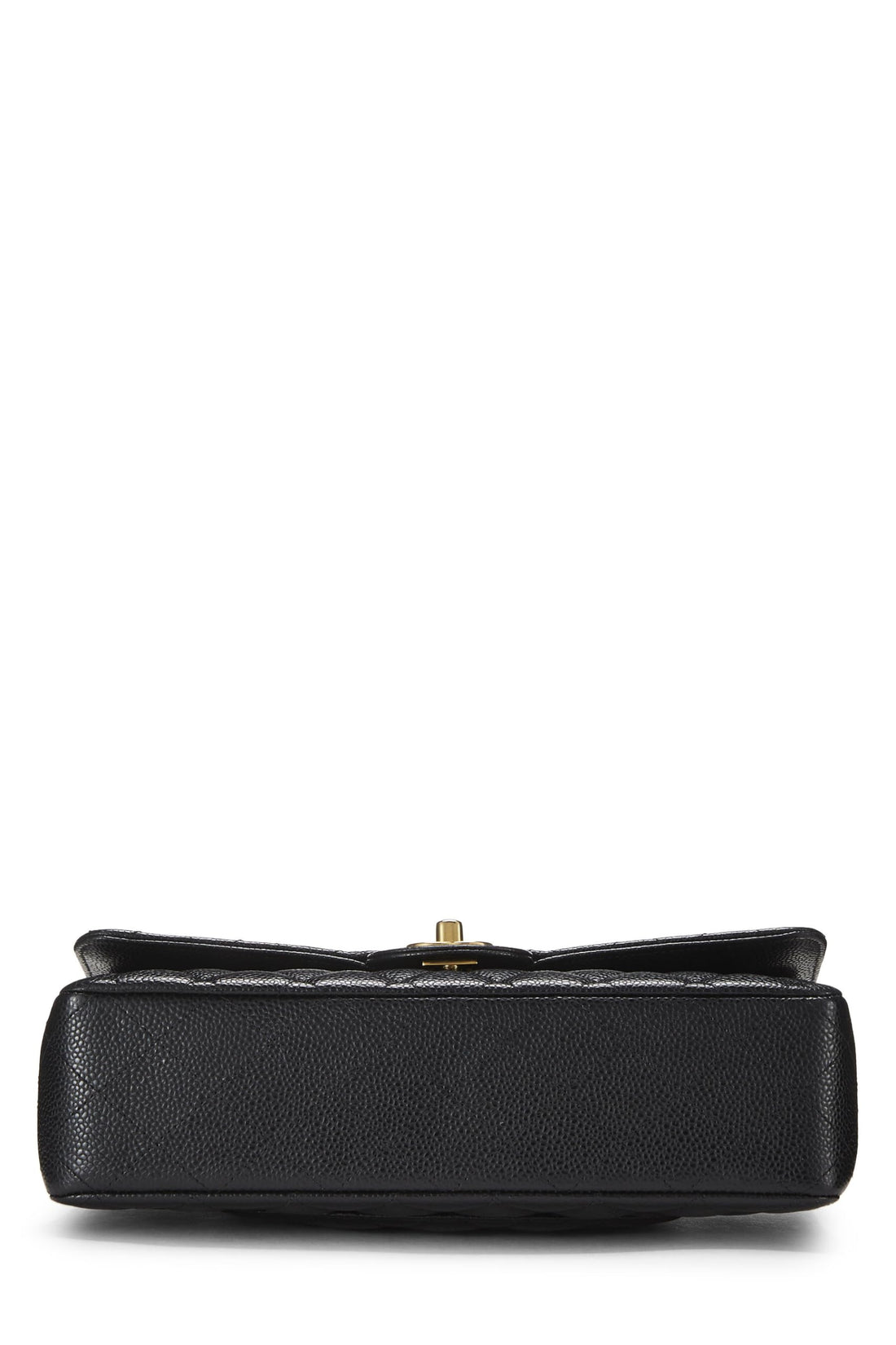 Chanel,  Black Quilted Caviar Classic Double Flap Medium, Black
