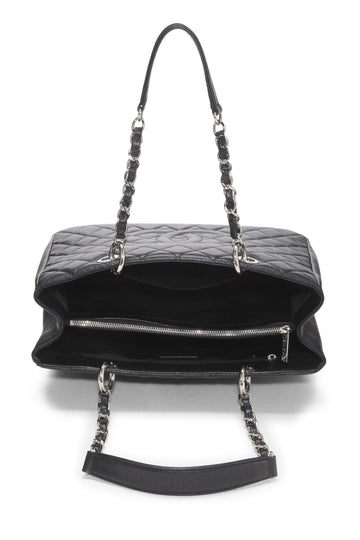 Chanel,  Black Quilted Caviar Grand Shopping Tote (GST), Black