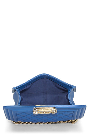 Chanel,  Blue Quilted Lambskin Boy Small, Blue