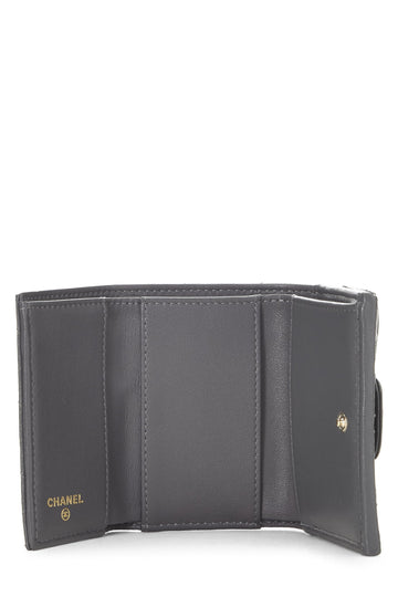 Chanel,  Grey Quilted Calfskin 'CC' Compact Wallet, Grey