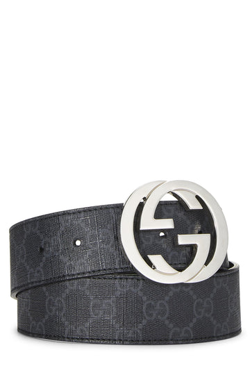 Gucci,  Black GG Supreme Belt, Black