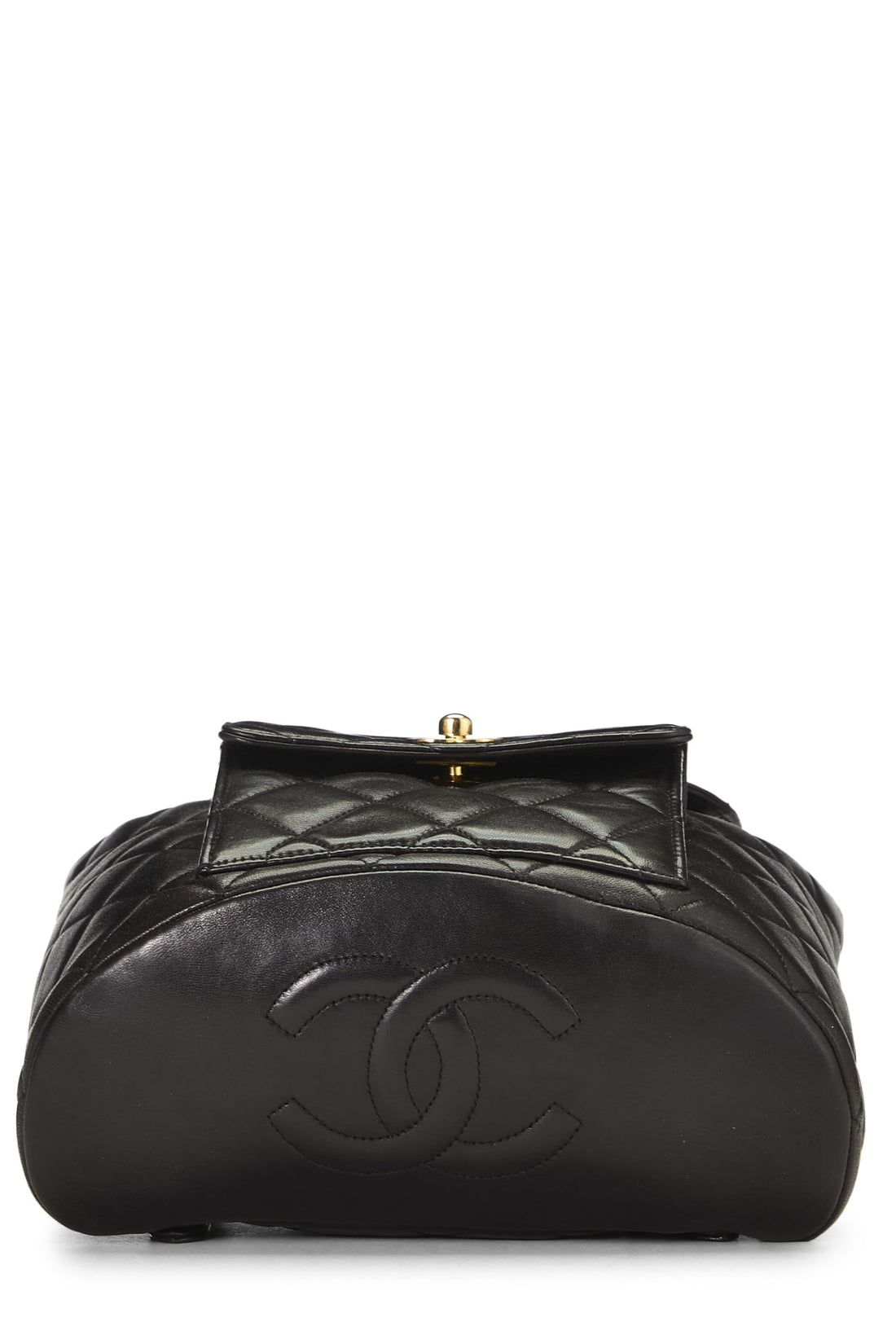 Chanel,  Black Quilted Lambskin 'CC' Classic Backpack Medium, Black