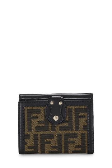 Fendi,  Brown Zucca Canvas Compact Wallet, Brown