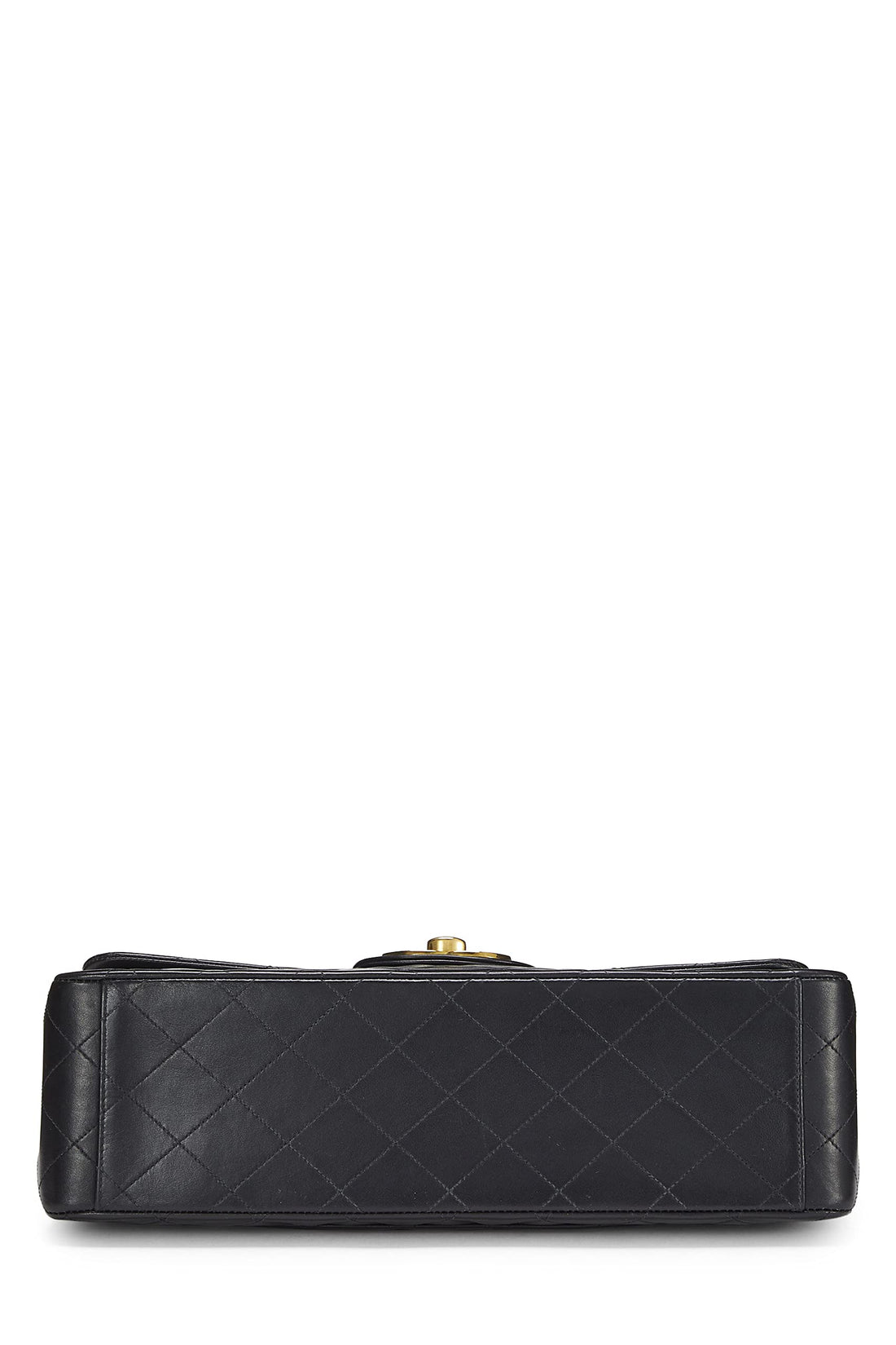 Chanel,  Black Quilted Lambskin Half Flap Maxi, Black