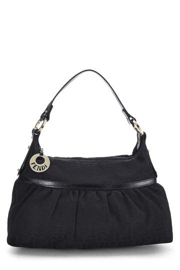 Fendi,  Black Zucca Canvas Chef Hobo, Black
