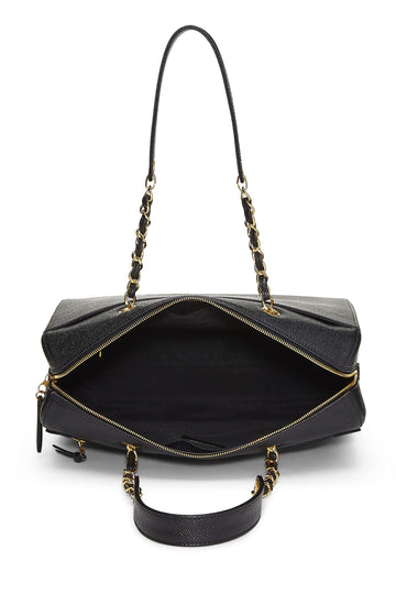Chanel,  Black Caviar Zip Tote Small, Black