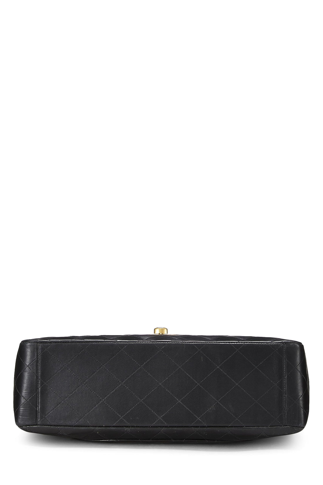 Chanel,  Black Quilted Lambskin Half Flap Maxi, Black