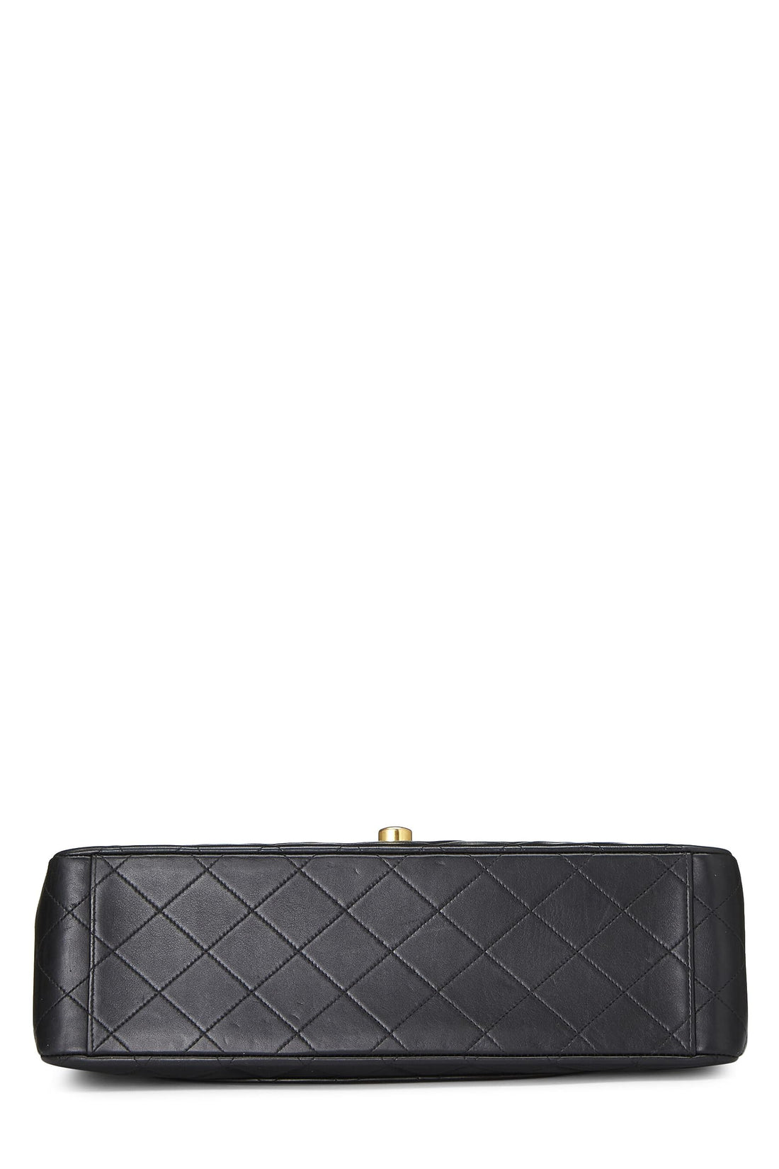 Chanel,  Black Quilted Lambskin Half Flap Maxi, Black