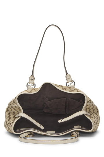 Gucci,  White Original GG Canvas Twins Tote, White
