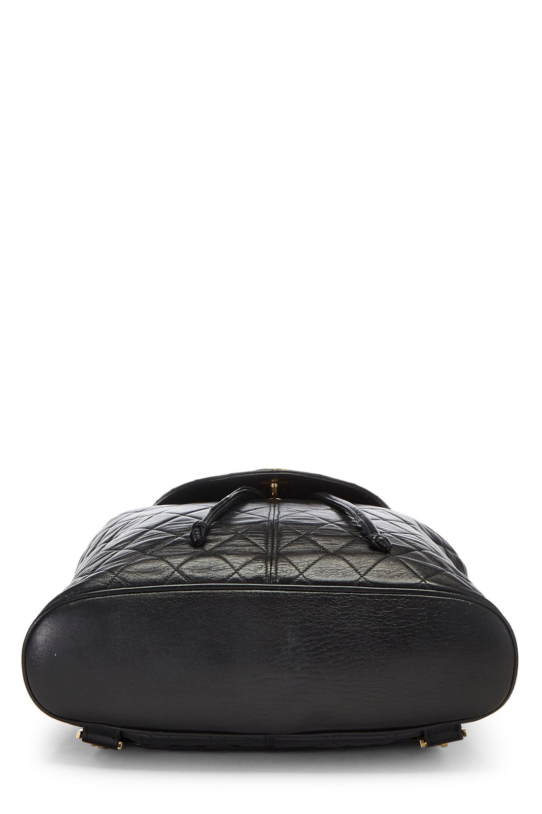 Chanel,  Black Quilted Lambskin Circle Lock Backpack Large, Black
