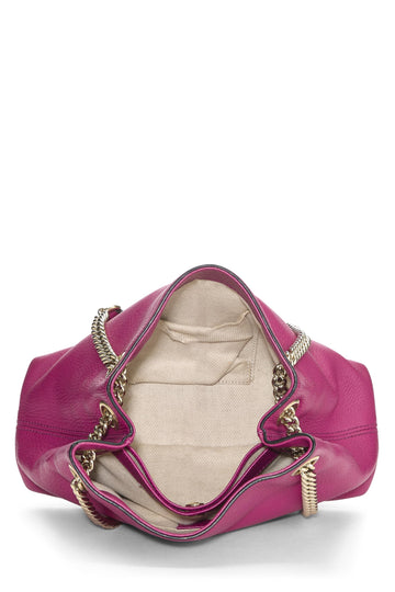 Gucci,  Purple Leather Soho Chain Tote Small, Purple