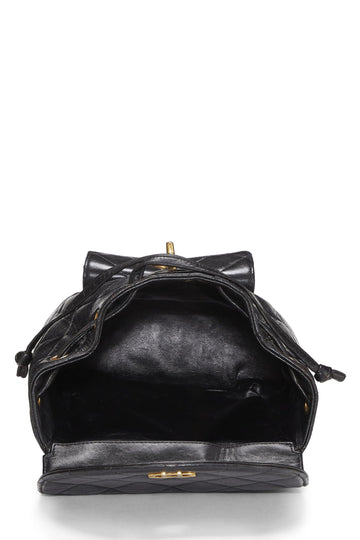 Chanel,  Black Quilted Lambskin 'CC' Classic Backpack Medium, Black