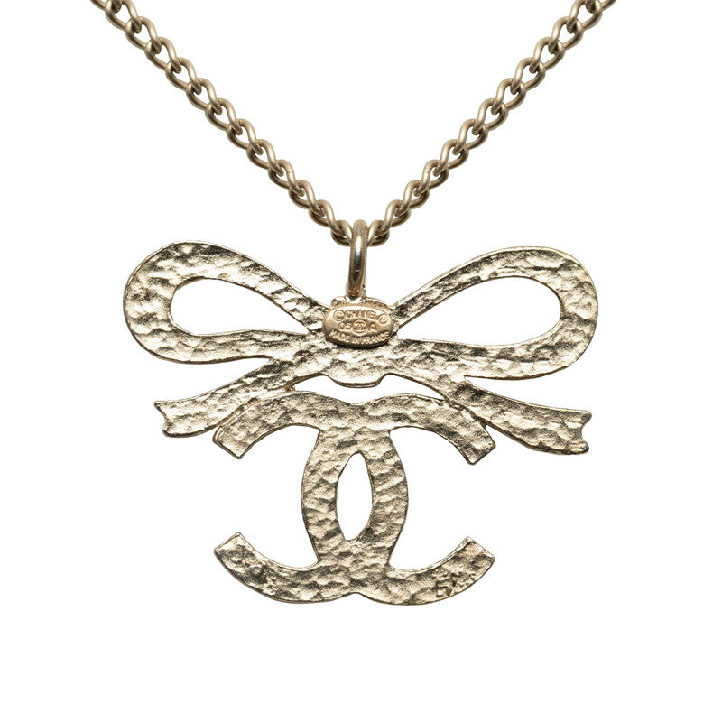 CHANEL Vintage Ribbon Necklace in Silver Ladies