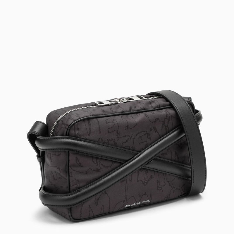 Alexander Mcqueen Black Camera Bag With Leather Details Men