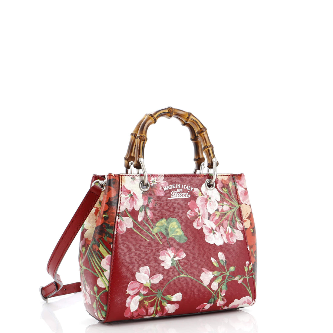 Bamboo Shopper Tote Blooms Print Leather Mini