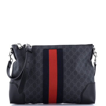 Web Zip Flat Messenger GG Coated Canvas Medium