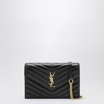 Saint Laurent Wallet With Chain Envelope Cassandre Matellassé Black Women