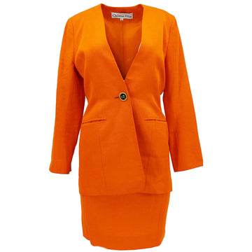 Christian Dior logo-button skirt suit #9