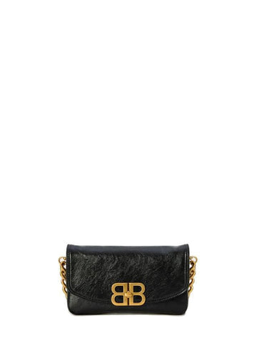 BLACK BAG WITH GOLDEN CLOSURE LOGO