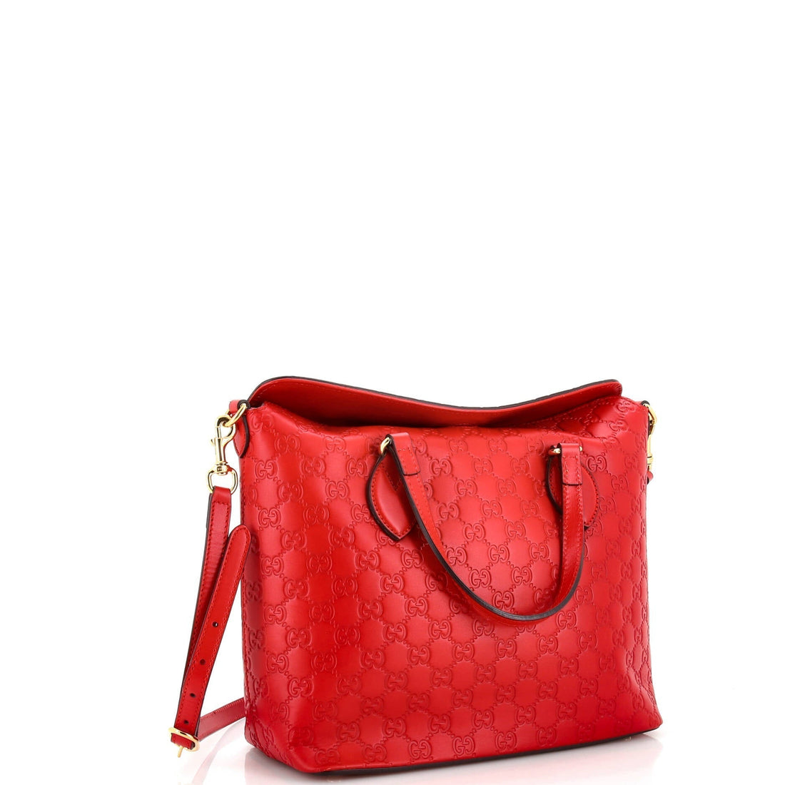 Signature Fold Over Tote Guccissima Leather Medium