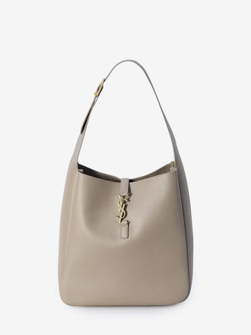 LARGE LE 5 à 7 DUSTY GREY LEATHER BAG
