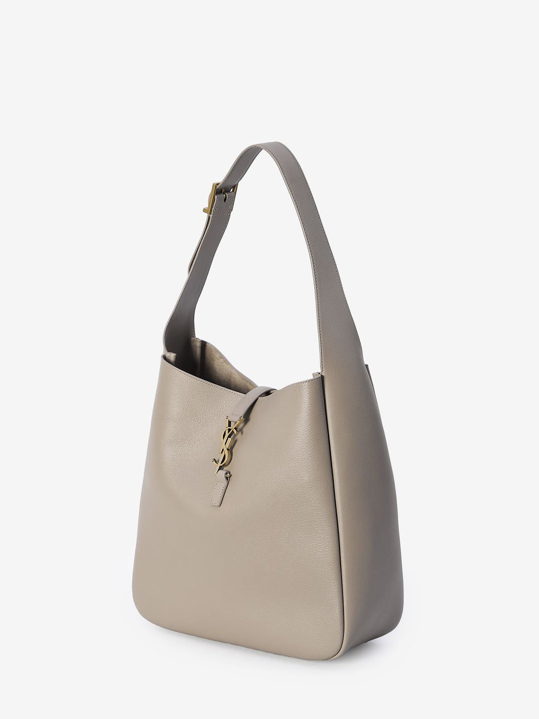 LARGE LE 5 à 7 DUSTY GREY LEATHER BAG