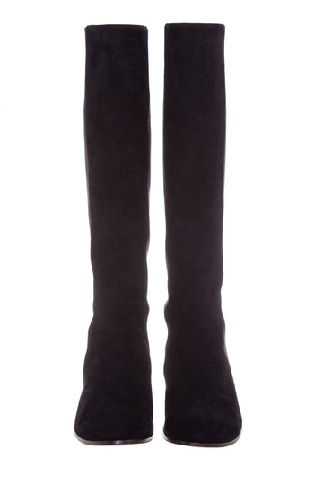 Jimmy Choo Faith Flat Black Suede Boots SZ 39