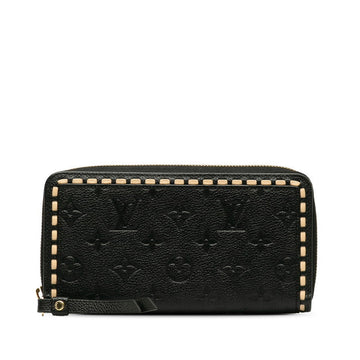 Louis Vuitton Monogram Empreinte Zippy Wallet Black Leather