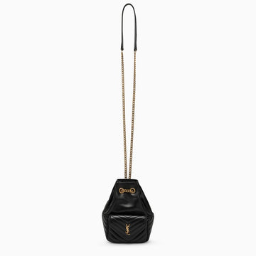 Saint Laurent Joe Mini Black Quilted Leather Bucket Bag Women