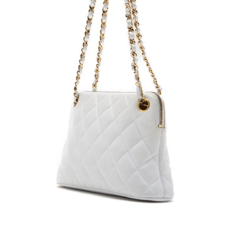 Chanel Matrasse Double Chain Shoulder   Charm  White  Shoulder Bag Mini Shoulder Bag  Bag Hybrid ? Ship?  Yaboo Online