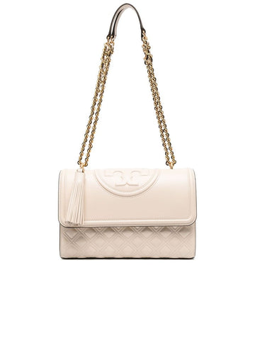 Cream Embossed Quilted Crossbody