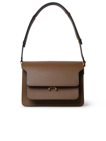 Marni Trunk Bag In Brown Leather Woman