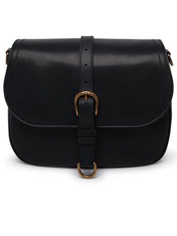 Golden Goose Black Leather Sally Midi Bag Woman