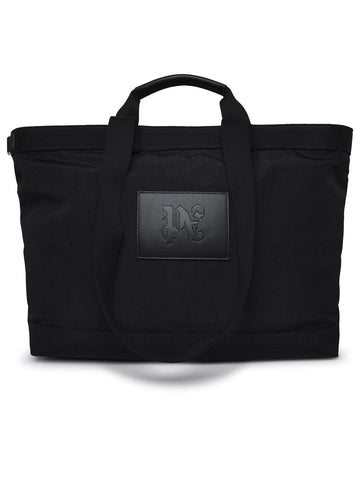 Palm Angels Black Canvas Tote Bag Man