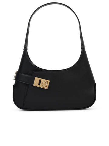Salvatore Ferragamo 'Hobo' Black Smooth Calf Leather Bag Woman