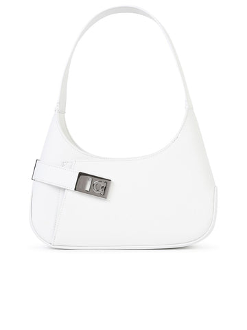 Salvatore Ferragamo 'Hobo' White Smooth Calf Leather Bag Woman
