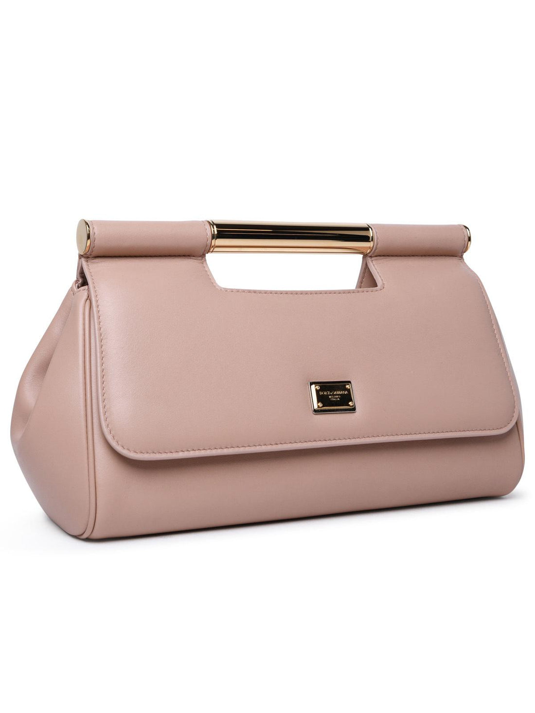 Dolce & Gabbana Sicily' Large Leather Clutch Nude Woman