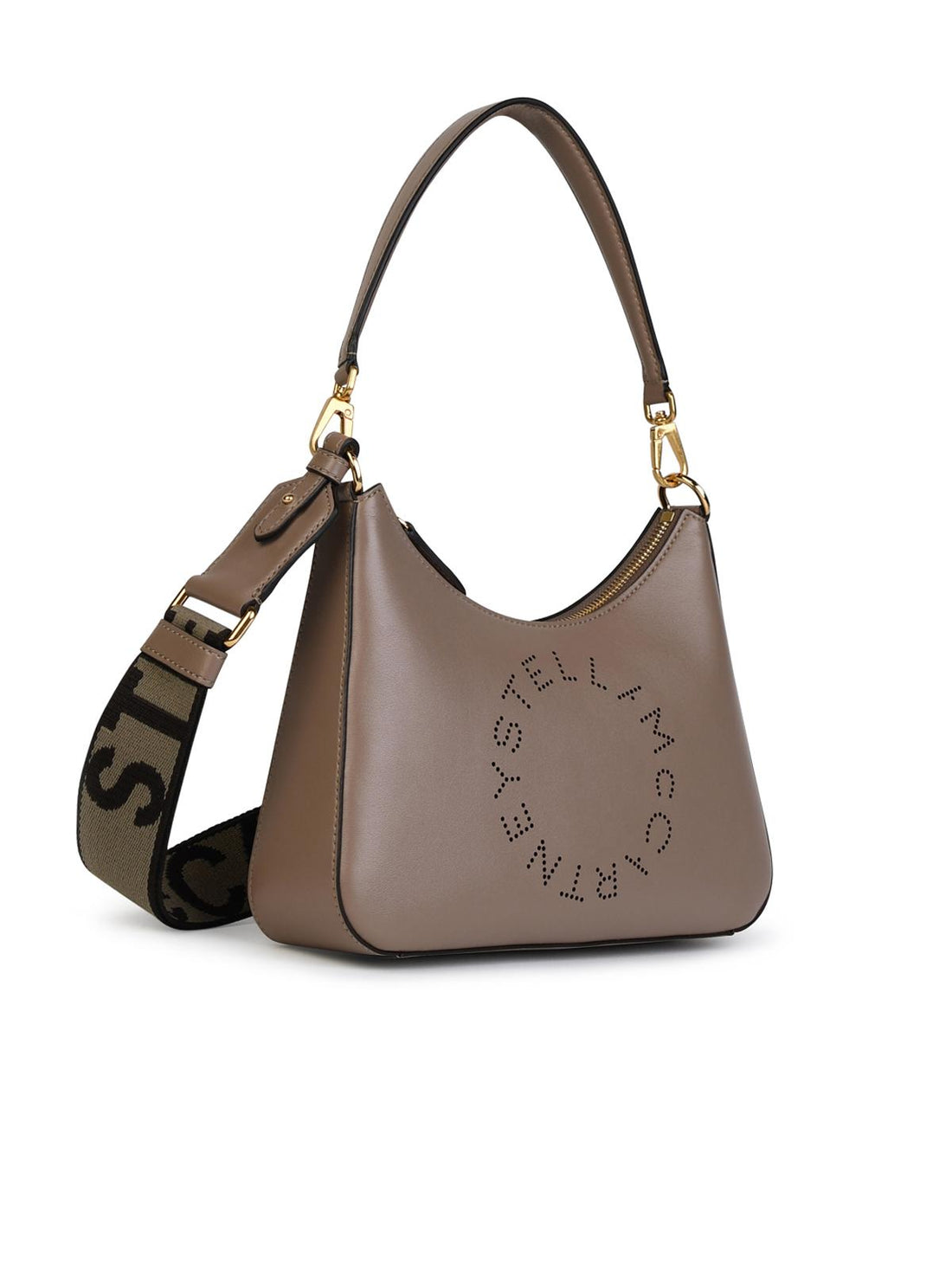 Stella Mccartney Small 'Logo' Shoulder Bag In Beige 'Alter Mat' Woman