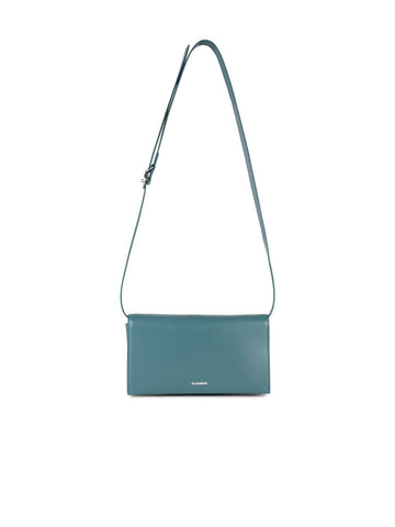 Jil Sander 'All Day Buckle' Blue Leather Bag Woman