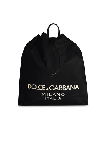 Dolce & Gabbana Black Nylon Backpack Man