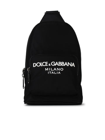 Dolce & Gabbana Black Nylon Shoulder Bag Man