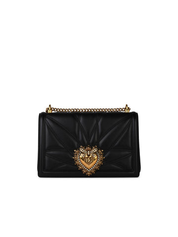 Dolce & Gabbana 'Devotion' Black Leather Crossbody Bag Woman