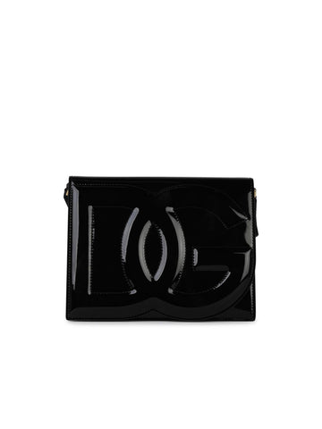 Dolce & Gabbana Black Shiny Leather Shoulder Bag Woman