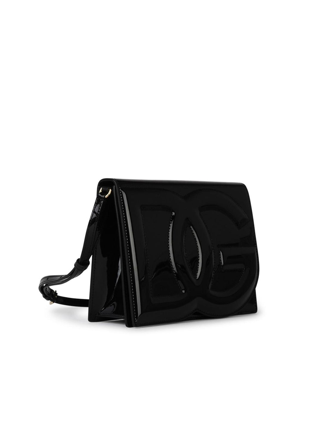 Dolce & Gabbana Black Shiny Leather Shoulder Bag Woman