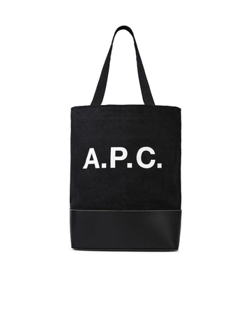 A.P.C. Small 'Shopping Axel' Black Cotton Bag Man